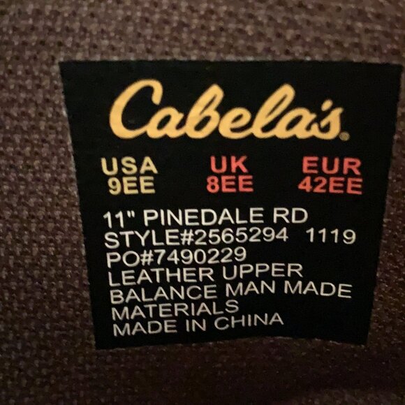 Cabela’s Men’s 11” Pinedale Brown Leather Pull Up Western Work Boots - Picture 10 of 12